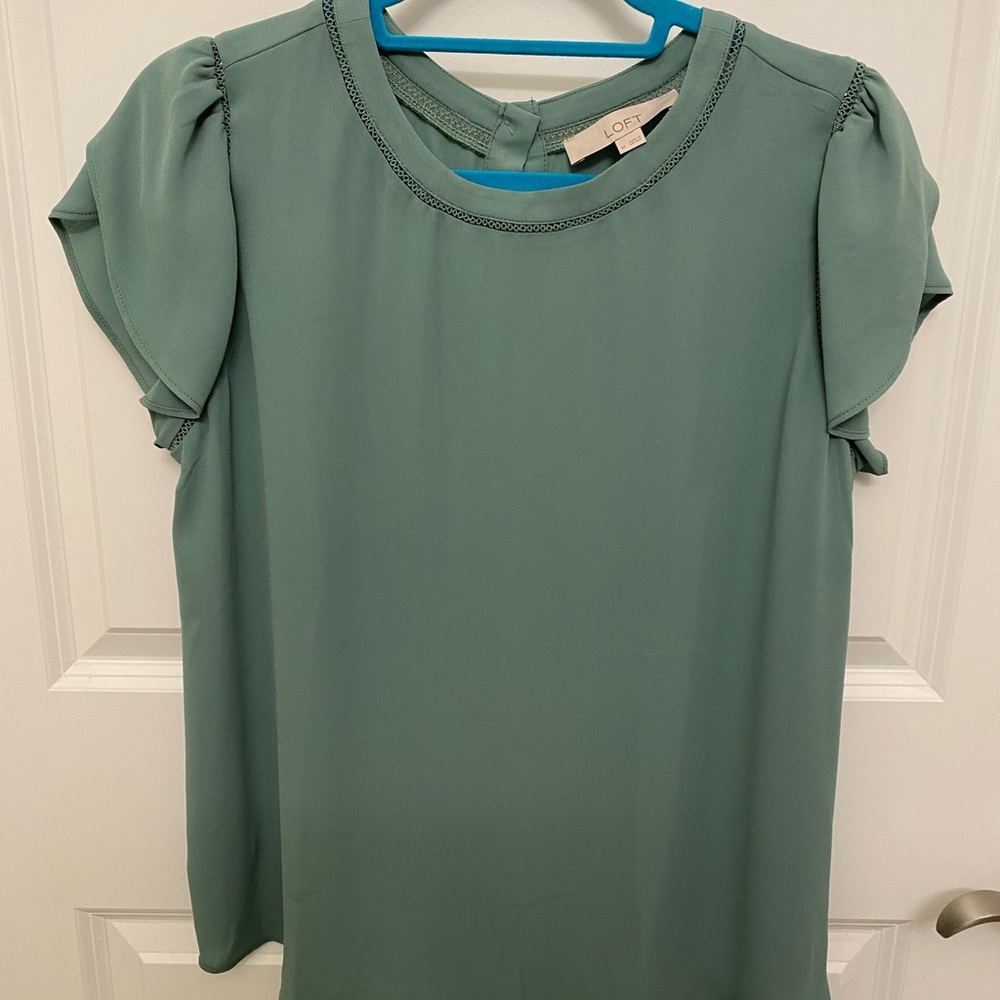 Loft blouse with button back